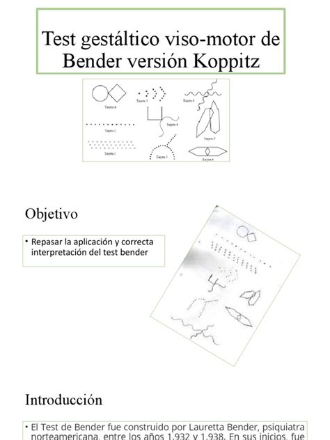 Test Gestáltico Viso Motor De Bender Versión Koppitz Pdf