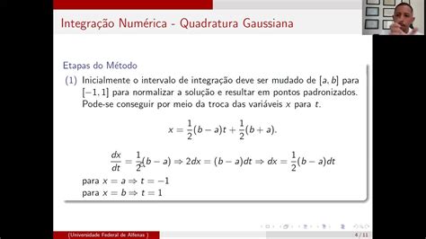 Integração Numérica Quadratura Gaussiana Youtube