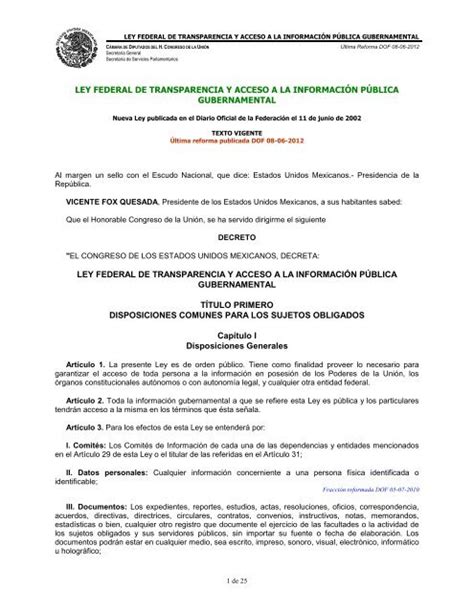 Ley Federal de Transparencia y Acceso a la Información Pública