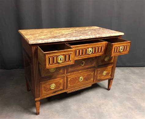 Proantic Louis Xvi Commode In Marquetry