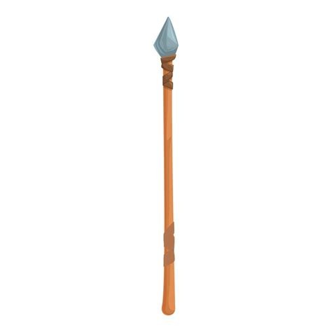Primitive Wooden Spear With Stone Tip For Hunting 47563295 Vector Art
