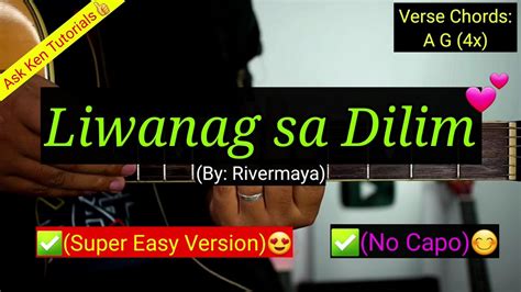 Liwanag Sa Dilim Rivermaya No Capo Super Easy Version Youtube