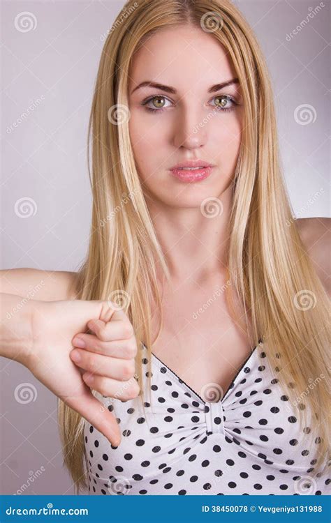 Portrait Of Beautiful Emotional Girl Blonde Stock Photo Image Of Long Elegance