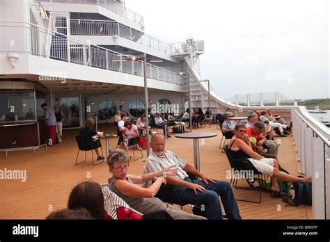 Passengers On Sundeck Of The Stena Line Ferry Stock Photo Alamy