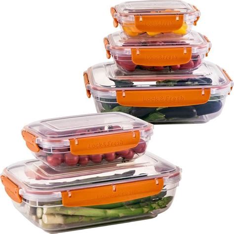 Uandu Lock Fresh Boite Rangement Cuisine Lot De 5 Bocaux Hermetiques