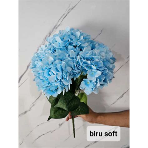 Jual Bunga Hortensia K Jumbo Hydrangea Artificial Bahan Kain Cabang