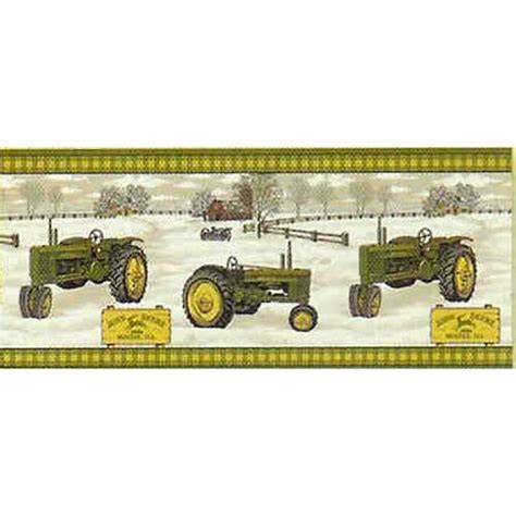 John Deere Antique Tractor Wallpaper Border