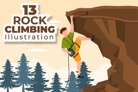 13 Rock Climbing Cartoon Illustration Deeezy