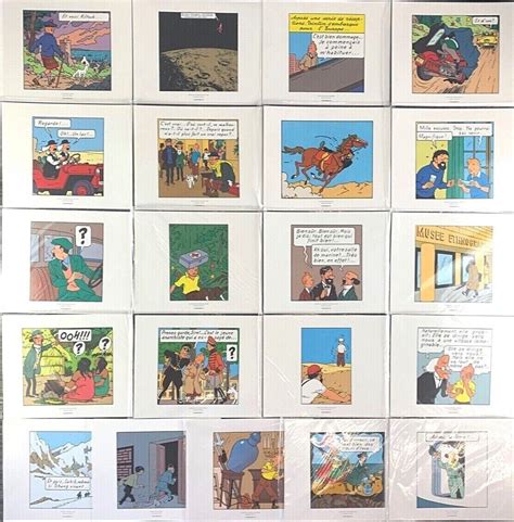 Moulinsart Part Tintin Comic Strip Print Sets V Etsy Australia