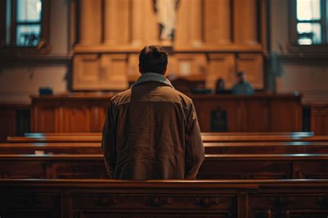 Premium Photo Man Standing In Front Of Pew In Church