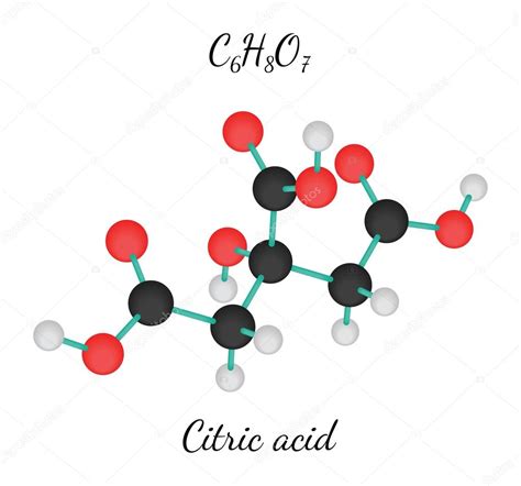 C H O Mol Cule D Acide Citrique Image Vectorielle Par Mariashmitt