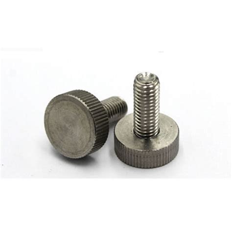 M M M Stainless Steel Flat Head Knurled Screw Hand Twist Knurled