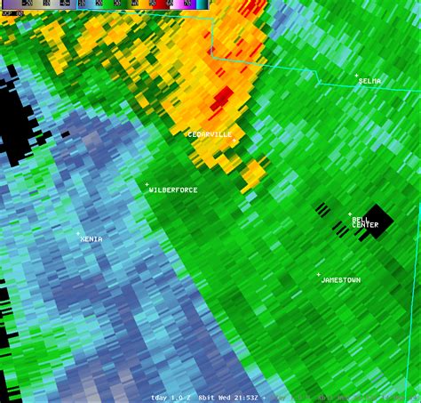 Radar Imagery from the Cedarville Tornado