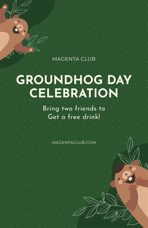 Free Groundhog Day Celebration Poster Template - Edit Online & Download | Template.net