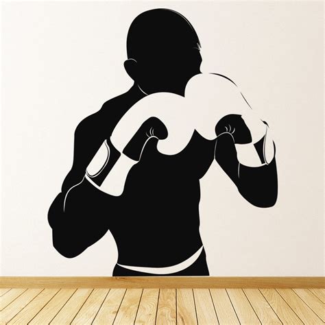 Boxer Posing Wall Sticker Sport Wall Art