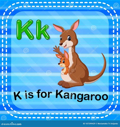 Flashcard Letter K is for Kangaroo Stock Vector - Illustration of ...