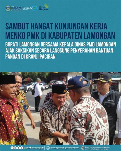 SAMBUT HANGAT KUNJUNGAN KERJA MENKO PMK DI KABUPATEN LAMONGAN BUPATI