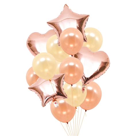 Balony Urodzinowe Roczek Rose Gold Gwiazdki El