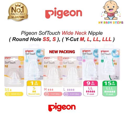 Pigeon Softouch Peristaltic Plus Wide Neck Nipple Ss S M L Ll