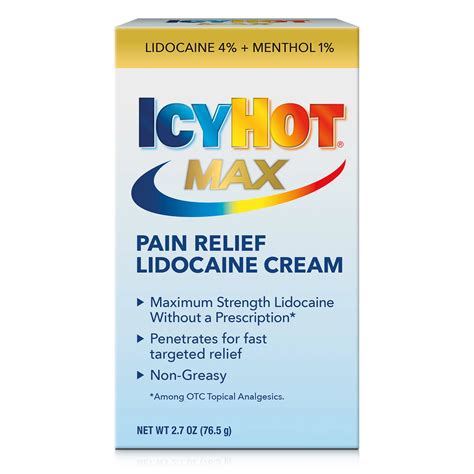 Icy Hot Lidocaine Plus Menthol Cream Shop Muscle Joint Pain At H E B