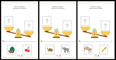Fichas Manipulativas Comparamos El Peso De Dos Objetos