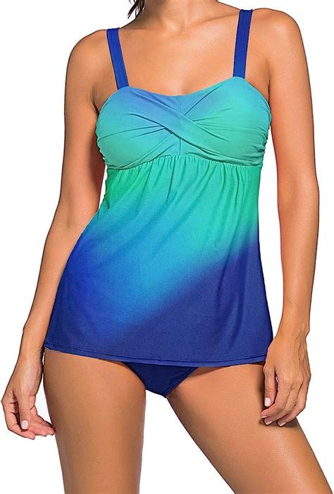 Ocean Plus Donna Elegante Tankini Costume Da Bagno Due Pezzi Tinta