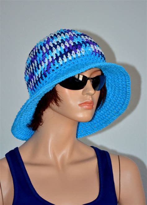 Handmade Crochet Sun Hat Colorful Beach Hat