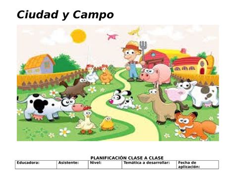 Campo y ciudad plani Ciudad y Campo PLANIFICACIÓN CLASE A CLASE