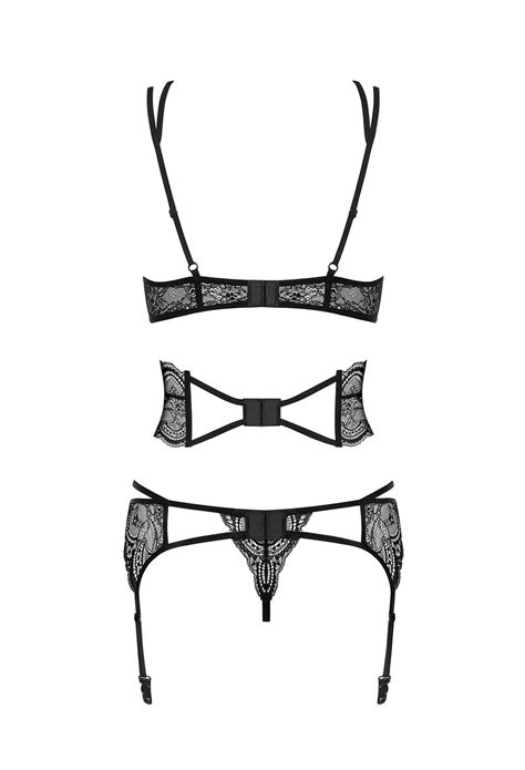 Dessous Set Aus Zarter Bl Tenspitze Schwarz Dessous Sets Sexy