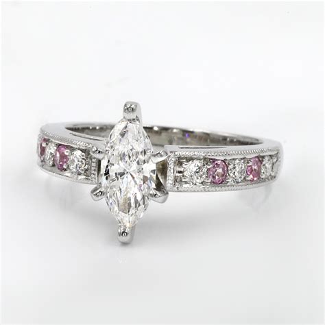 Milgrain And Pav Pink Sapphire Engagement Setting Adiamor