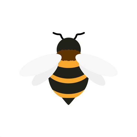 Honey Bee Flat Design Vector Illustration Cute Bumble Bee Bumblebee