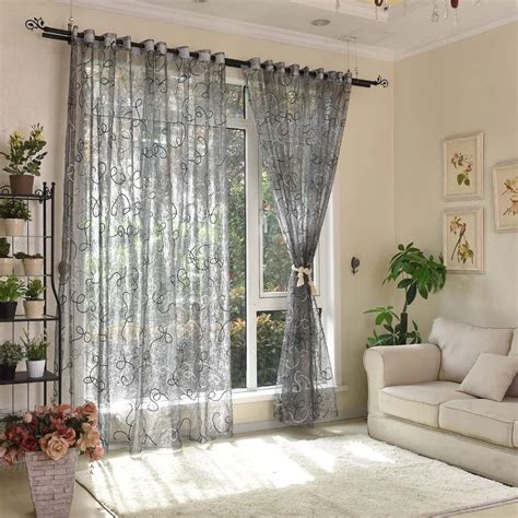 Embroider Window Curtain Living Room Window Curtains Tulle Curtains for ...