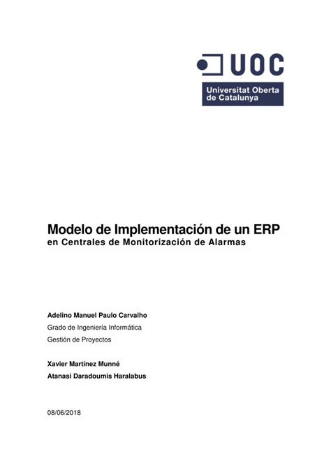 PDF Modelo de implementación de un ERP en centrales de openaccess