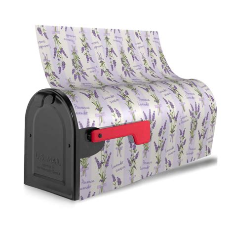 Bingfone Lavender Flowers Magnetic Mailbox Cover Standard Size For