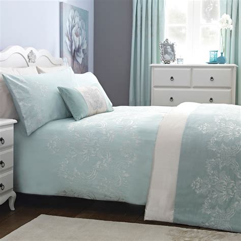 Duck Egg Nina Collection Duvet Cover Dunelm