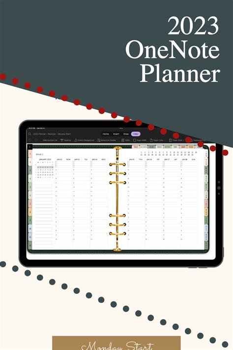 2023 OneNote Planner | Digital Planner Surface Pro in 2022 | Planner ...