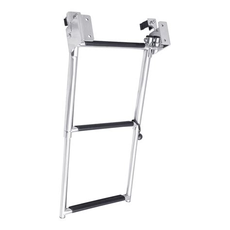 Stainless Steel Transom Fold Out Ladder White Water Marine Hardware