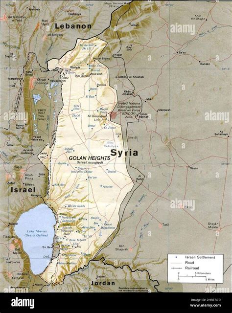 CIA map of the Golan Heights showing Israeli settlements and Syrian ...