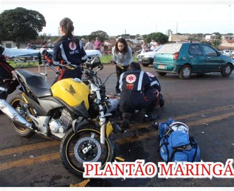 Motociclista tem pescoço cortado por linha cerol em Maringá