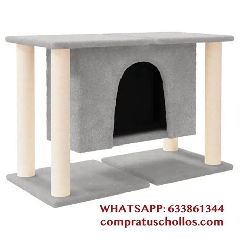 Rascador De Gatos Con Caseta Postes De Sisal De Segunda Mano Por 0 Eur