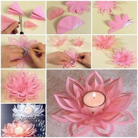 DIY Paper Lotus Candlestick