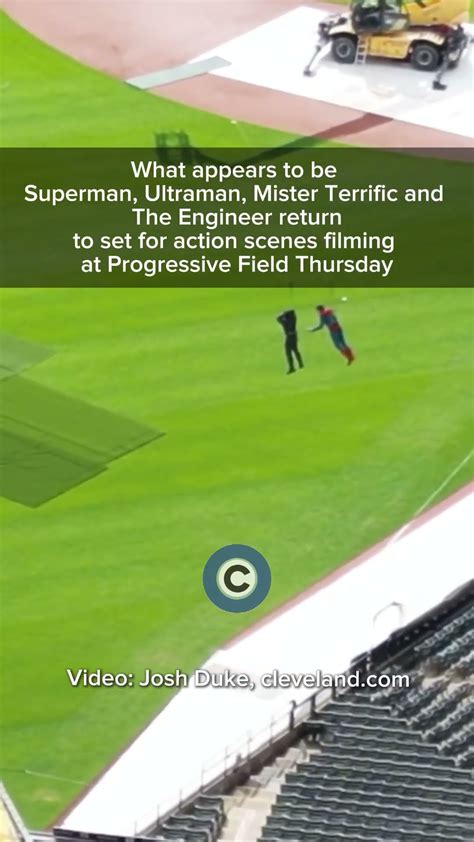 ‘superman Crews Film Stunt Work At Progressive Field Youtube