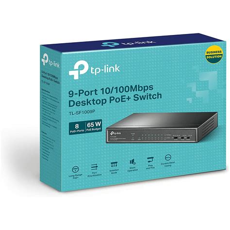 TP LINK 10 100Mbps POE Desktop Switch 9 Port With 8 Port PoE Steel