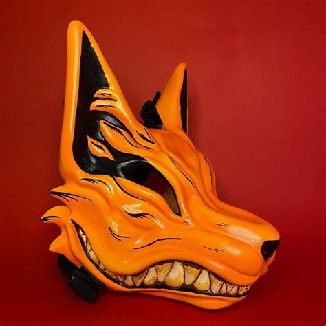 Kurama Kitsune Mask Japanese Fox Mask MADE TO ORDER Kurama Etsy Denmark