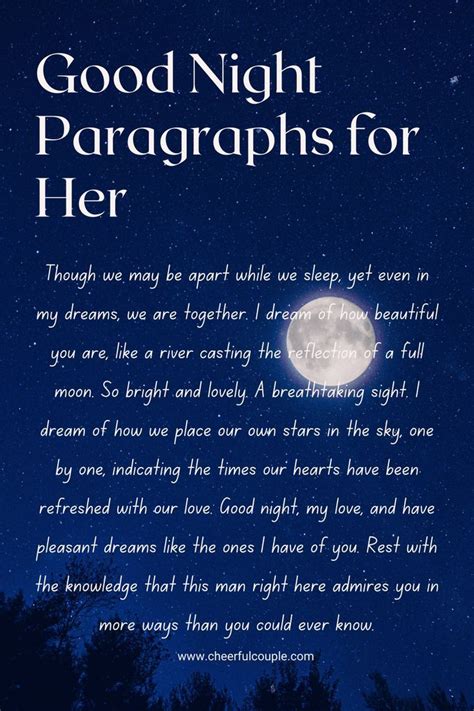 Good Night Paragraphs for Her | Goodnight paragraphs for her, Love ...