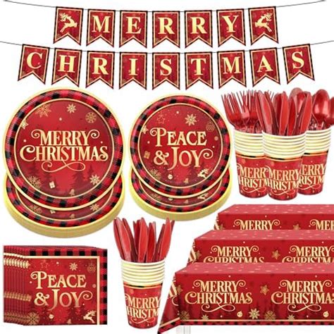 Apowbls Christmas Party Decorations Dinnerware Christmas