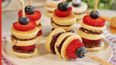 Mini Pancake Skewers Easy Pancake Kabobs Recipe Youtube