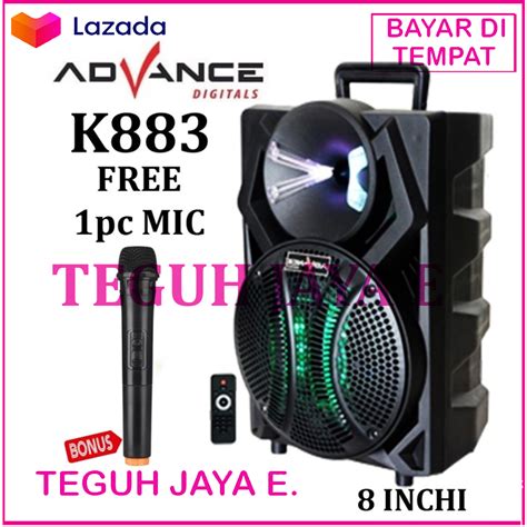 Speaker Bluetooth Portable Advance K883 Ukuran 8 Inch 1 Mic Wireless