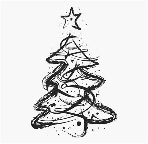 Minimalist Christmas Tree Drawing , Free Transparent Clipart - ClipartKey