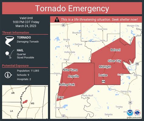 Nws Jackson Ms On Twitter Tornado Emergency Continues For Belzoni Ms Rolling Fork Ms And